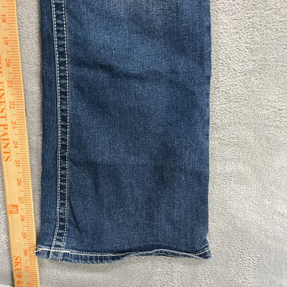 Copper Flash Curvy Bootcut Leg Jeans Women 14 (Fits 34x30) Blue Denim Distressed